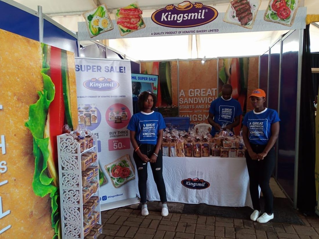 A Kingsmill stand with a product wall