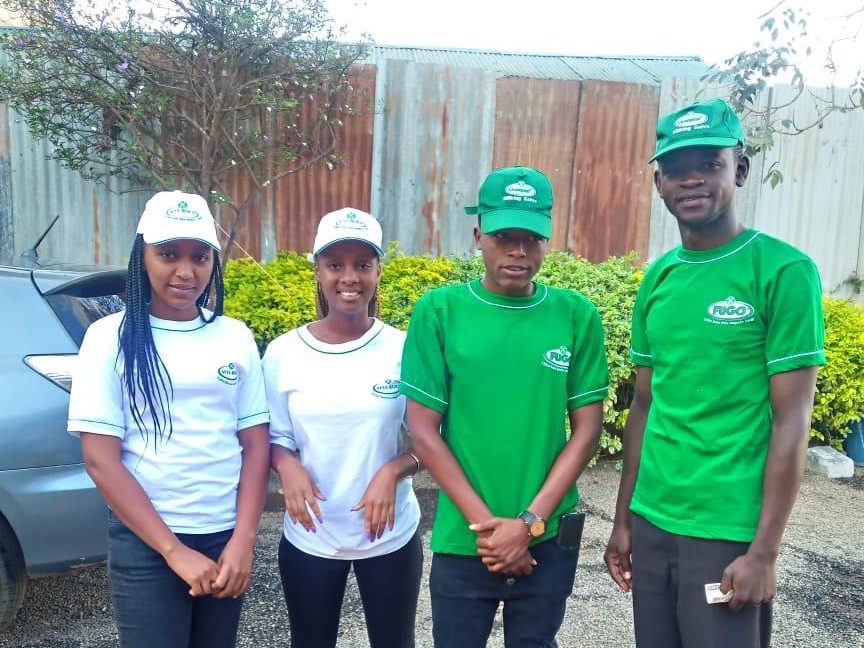 A four-person crew on a site visit