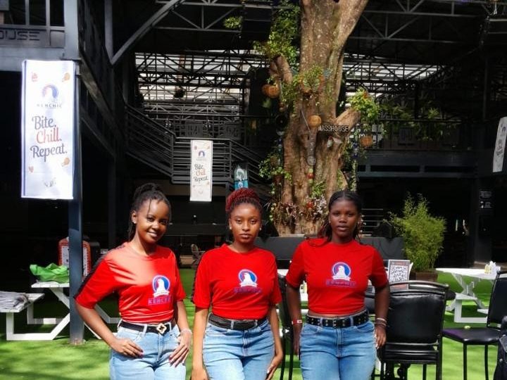 Three Kenchic brand ambassadors under a branded header